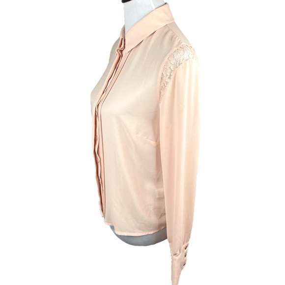 Chloe K Sheer Blouse, Light Peach, Large - Picture 4 of 12